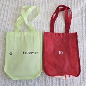Lululemon Reusable Mini Tote Bags Set of 2 | Snap Closure 12x9